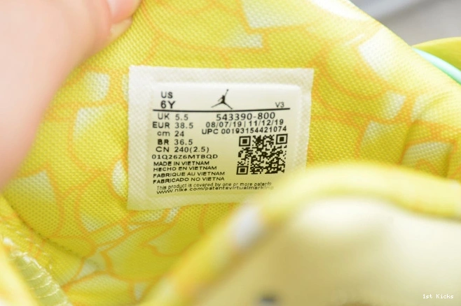 1st Kicks Retro Yellow 543390-800 Jordan Air 6 Floral (GS) Dynamic 0728